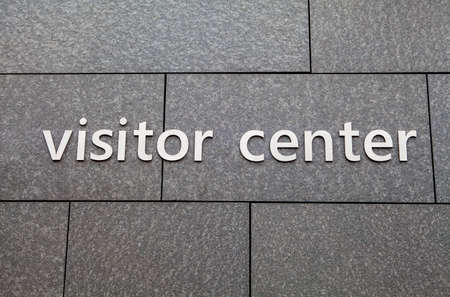 A Visitor Center sign on a wall.の写真素材