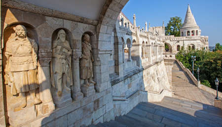The beautiful Fishermanâs Bastion in Budapest, Hungary.のeditorial素材