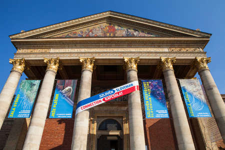 BUDAPEST, HUNGARY - AUGUST 14TH 2015: The Hall of Art in Budapest, on 14th August 2015.のeditorial素材