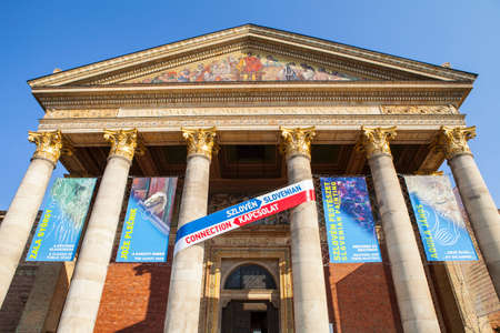 BUDAPEST, HUNGARY - AUGUST 14TH 2015: The Hall of Art in Budapest, on 14th August 2015.のeditorial素材
