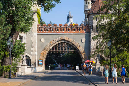 The entrance to the stunning Vajdahunyad Castle in Budapest, Hungary.のeditorial素材