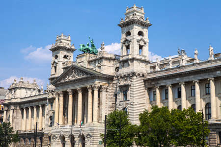 The facade of the Neprajzi Museum in Budapest, Hungary.  The Neprajzi Museum is dedicated in Ethnography.のeditorial素材