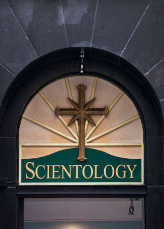 EDINBURGH, SCOTLAND - JANUARY 4TH 2016: The entrance to a Scientology Centre in Edinburgh, on 4th January 2016.のeditorial素材