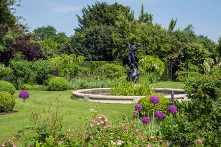 Hylas and the Nymph statue located in the beautiful St. Johns Lodge Gardens in Regents Park, London.のeditorial素材
