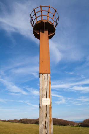 The VE Day fire beacon in Hastings Country Park Nature Reserve in Sussex.のeditorial素材