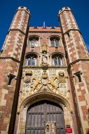 The impressive gatehouse at St Johnâs College in Cambridge, UK.のeditorial素材