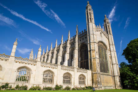 CAMBRIDGE, UK - JULY 18TH 2016: A view of the magnificent architecture of Kings College Chapel in Cambridge, on 18th July 2016.のeditorial素材