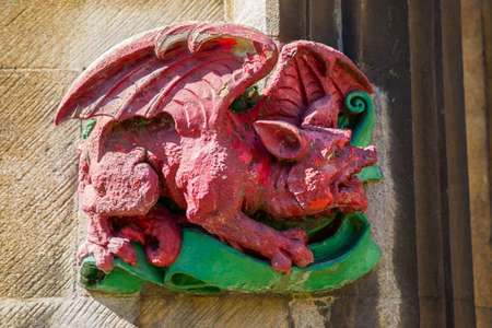 CAMBRIDGE, UK - JULY 18TH 2016: A close-up of a small sculpture on the exterior of Christâs College in Cambridge, on 18th July 2016.のeditorial素材