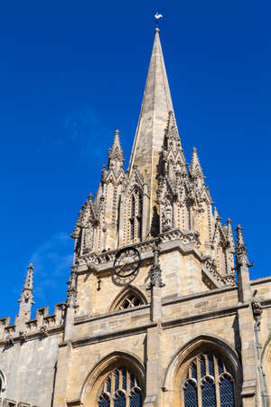 The impressive gothic architecture of the University Church of St. Mary the Virgin in Oxford, England.のeditorial素材