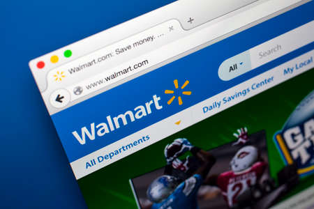 LONDON, UK - OCTOBER 21ST 2015: The homepage of the official Walmart website, on 21st October 2015. ...