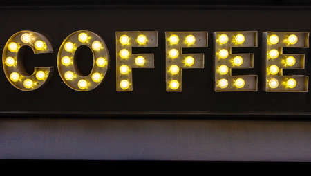A Coffee sign on a Cafe.の写真素材