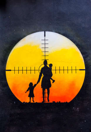 LONDON, UK - JANUARY 13TH 2016: A piece of street art in East London, on 13th January 2016.のeditorial素材