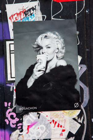 LONDON, UK - JANUARY 13TH 2016: A pasted-up piece of street art in East London, on 13th January...