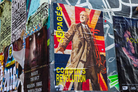LONDON, UK - JANUARY 13TH 2016: A humorous poster by 55factory portraying an image of Jeremy Corbyn, in London on 13th January 2016.のeditorial素材