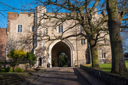 The beautiful Abbey Gateway in St. Albans, England.の写真素材