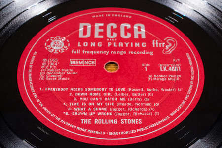 LONDON, UK - JANUARY 4TH 2017: A close-up of the The Rolling Stones No. 2 vinyl album, taken on 4th...