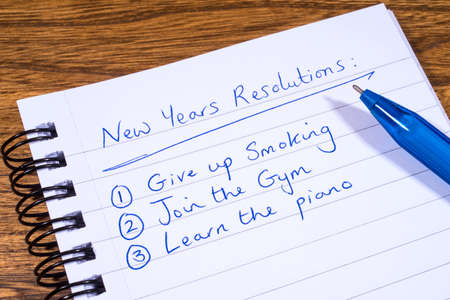 A list of New Years Resolutions.の写真素材