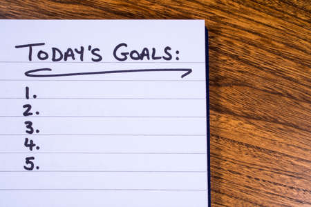 A list of goals to be achieved today.の写真素材