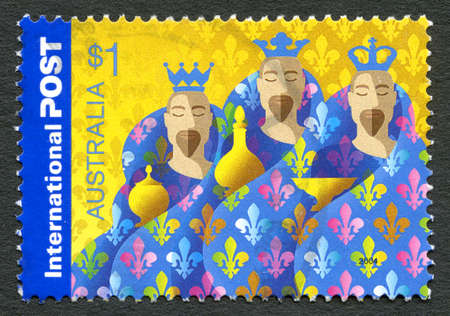 AUSTRALIA - CIRCA 2004: A used postage stamp from Australia, depicting an illustration of the Three...