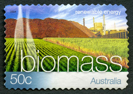AUSTRALIA - CIRCA 2004: A used postage stamp from Australia, promoting Biomass Energy - a renewable...