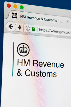LONDON, UK - APRIL 13TH 2017: The homepage of the official UK Government website for HM Revenue and Customs , on 13th April 2017.のeditorial素材
