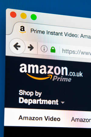 LONDON, UK - APRIL 13TH 2017: The homepage of the Amazon Prime website, on 13th April 2017.のeditorial素材