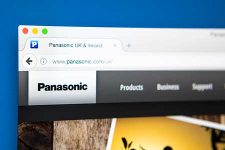 LONDON, UK - APRIL 25TH 2017: The homepage of the official website for Panasonic, the Japanese...