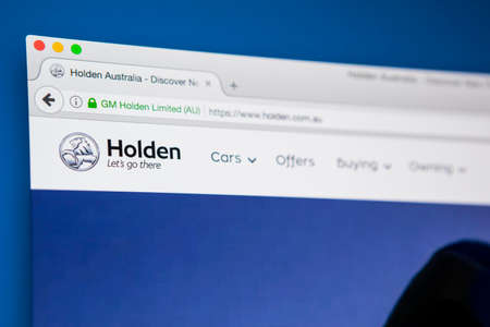 LONDON, UK - APRIL 28TH 2017: The homepage of the official website for Holden, the Australian...