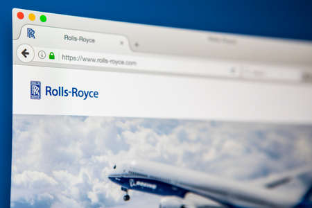 LONDON, UK - APRIL 27TH 2017: The homepage of the official website for Rolls Royce, the luxury car...