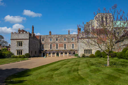 A view of Bishops Palace in the beautiful cathedral city of Chichester in Sussex, UK.のeditorial素材