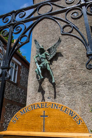 LEWES, UK - MAY 31ST 2017: The historic St. Michaels Church in Lewes, East Sussex, UK, on 31st May 2017.のeditorial素材