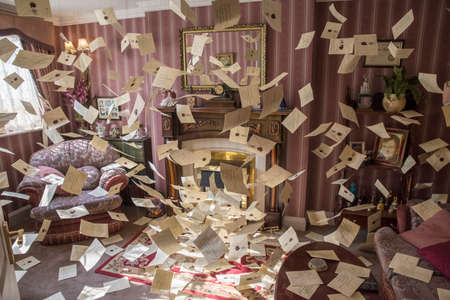 LEAVESDEN, UK - JUNE 19TH 2017: The movie set of the living room at 4 Privet Drive at the Making of Harry Potter Studio tour at the Warner Bros. Studios in Leavesden, UK, on 19th June 2017.のeditorial素材