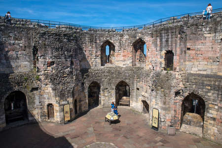 YORK, UK - JULY 18TH 2017: The view inside the Cliffords tower - the keep of York Castle, in the historic city of York in England, on 18th July 2017.のeditorial素材