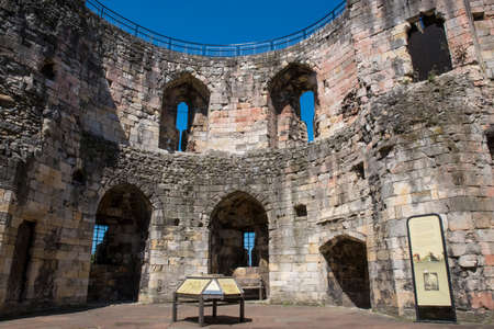 YORK, UK - JULY 18TH 2017: The view inside the Cliffords tower - the keep of York Castle, in the historic city of York in England, on 18th July 2017.のeditorial素材