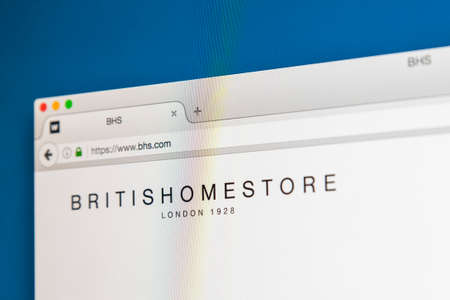 LONDON, UK - AUGUST 10TH 2017: The homepage of the official website for British Home Stores, also...