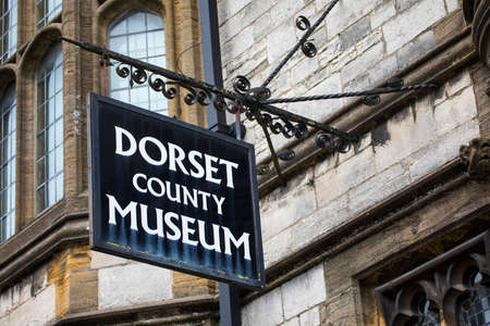 DORSET, UK - AUGUST 14TH 2017: The sign above the entrance to the Dorset County Museum located on...