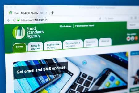 LONDON, UK - OCTOBER 25TH 2017: The homepage of the official website for the Food Standards Agency -...