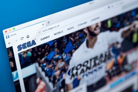 LONDON, UK - NOVEMBER 28TH 2017: The homepage of the official website for the SEGA Games Company-...