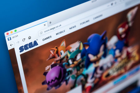 LONDON, UK - NOVEMBER 28TH 2017: The homepage of the official website for the SEGA Games Company-...