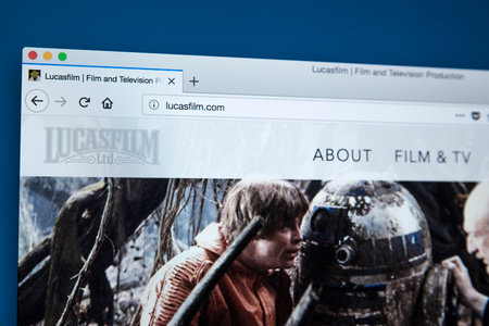 LONDON, UK - NOVEMBER 28TH 2017: The homepage of the official Lucasfilm Ltd website - the American film and television production company, on 28th November 2017.のeditorial素材