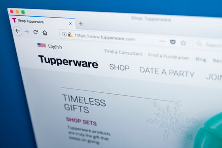 LONDON, UK - NOVEMBER 25TH 2017: The homepage of the official website for Tupperware - the home...