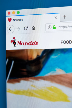 LONDON, UK - NOVEMBER 21ST 2017: The homepage of the official website for Nandos - the international...