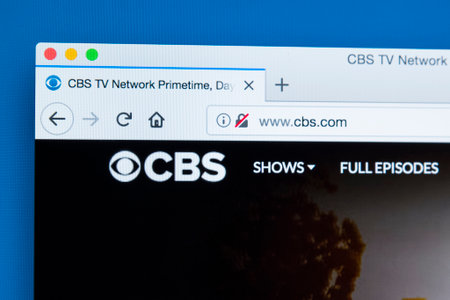 LONDON, UK - NOVEMBER 20TH 2017: The homepage of the official website for the CBS television...