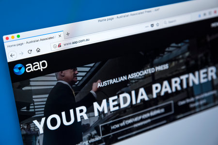 LONDON, UK - DECEMBER 4TH 2017: The homepage of the official website for the Australian Associated...