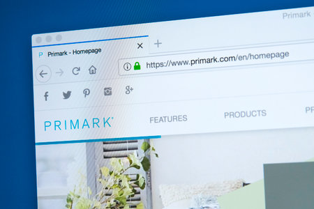 LONDON, UK - JANUARY 4TH 2018: The homepage of the official website for Primark - the Irish clothing...