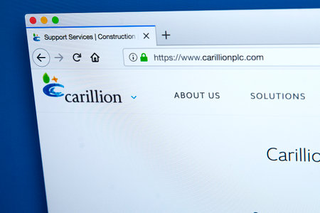 LONDON, UK - JANUARY 15TH 2018: The homepage of the official website for Carillion plc - the British...