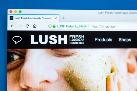LONDON, UK - JANUARY 8TH 2018: The homepage of the official website for Lush - the cosmetics...