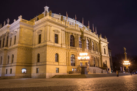 A view of the historic Rudolfinum in Prague, Czech Republic.  The Czech Philharmonic Orchestra and Galerie Rudolfinum are based in the building.のeditorial素材