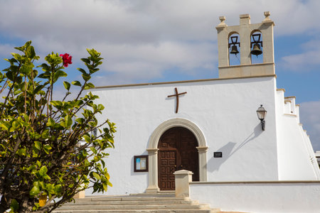 LANZAROTE, SPAIN - JANUARY 20TH 2018: The beautiful little Catholic Church of Nuestra Senora del...