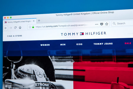 LONDON, UK - FEBRUARY 8TH 2018: The homepage of the official website for Tommy Hilfiger - the...